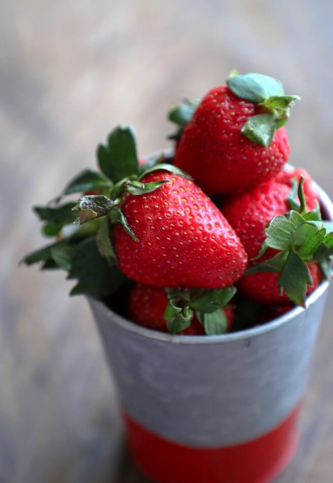 Fresh strawberries for Keto Strawberry Icebox Pie
