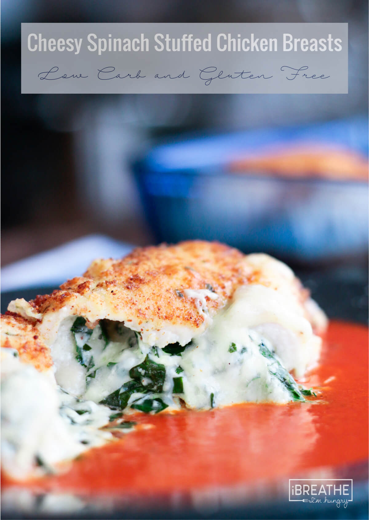 Keto Cheesy Spinach Stuffed Chicken Breast