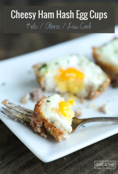 These cheesy ham hash egg cups are the perfect low carb breakfast on the go!