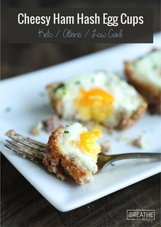 These cheesy ham hash egg cups are the perfect low carb breakfast on the go!