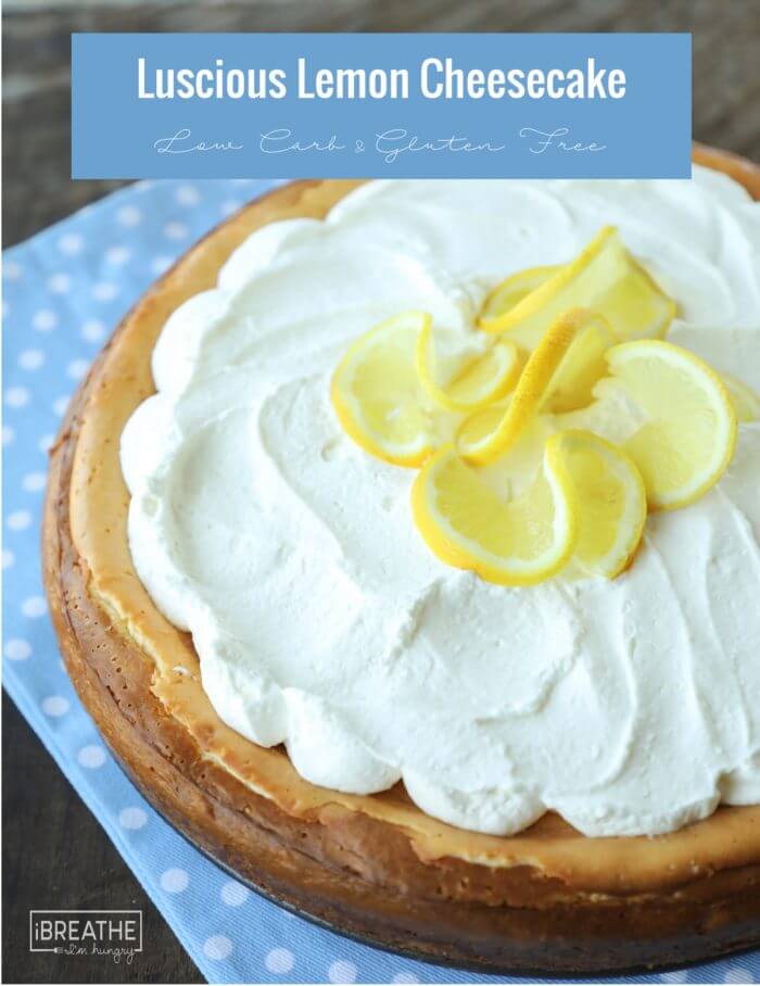 This easy lemon cheesecake is made in your blender! Low Carb and Keto