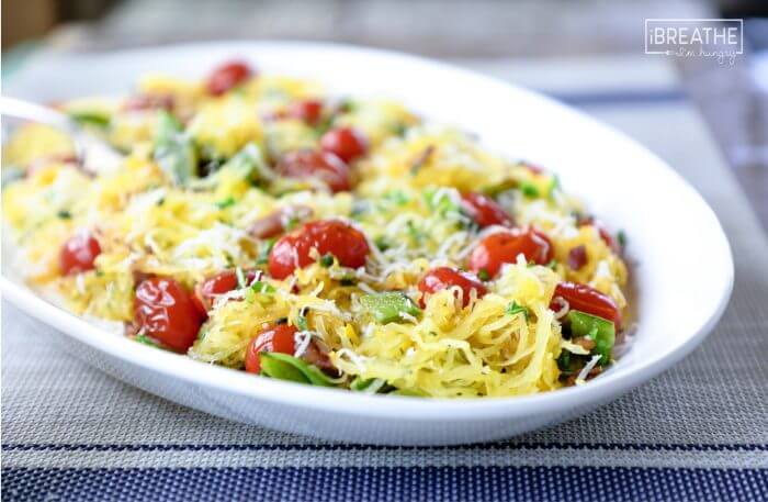 Keto Spaghetti Squash Primavera - bright and fresh, perfect for busy weeknights!