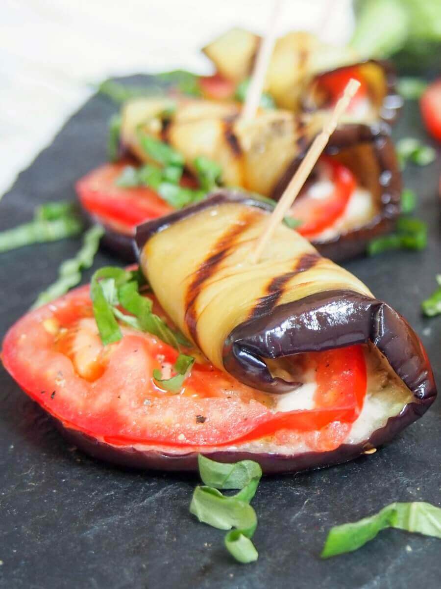 Keto Caprese Recipes - Eggplant rollups