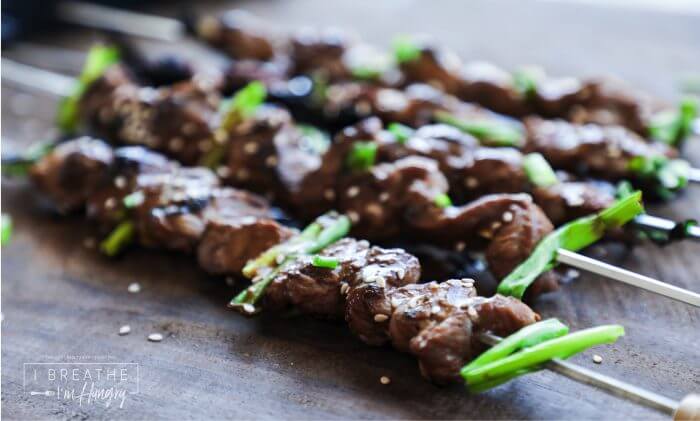 Keto Teriyaki Beef Skewers - all of the flavor and none of the carbs!