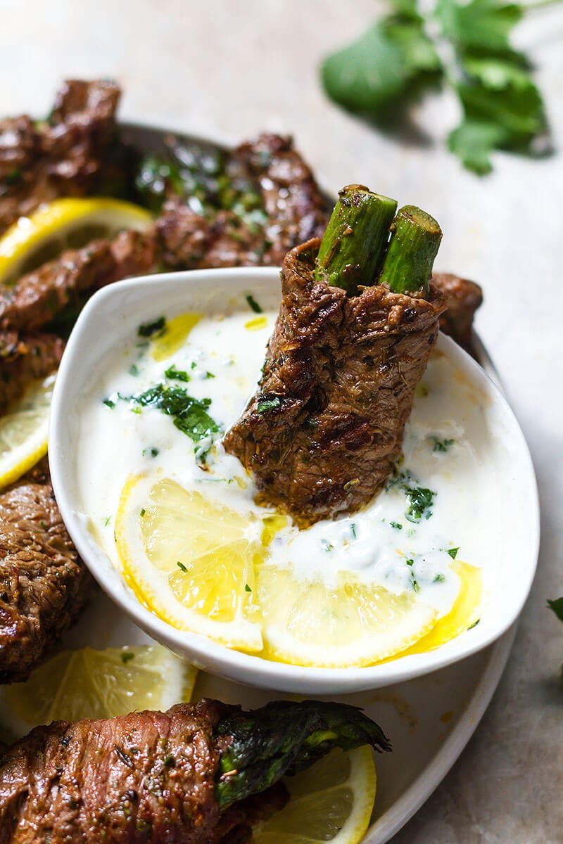 Best Keto Grilling Recipes - asparagus and steak fajita rollups
