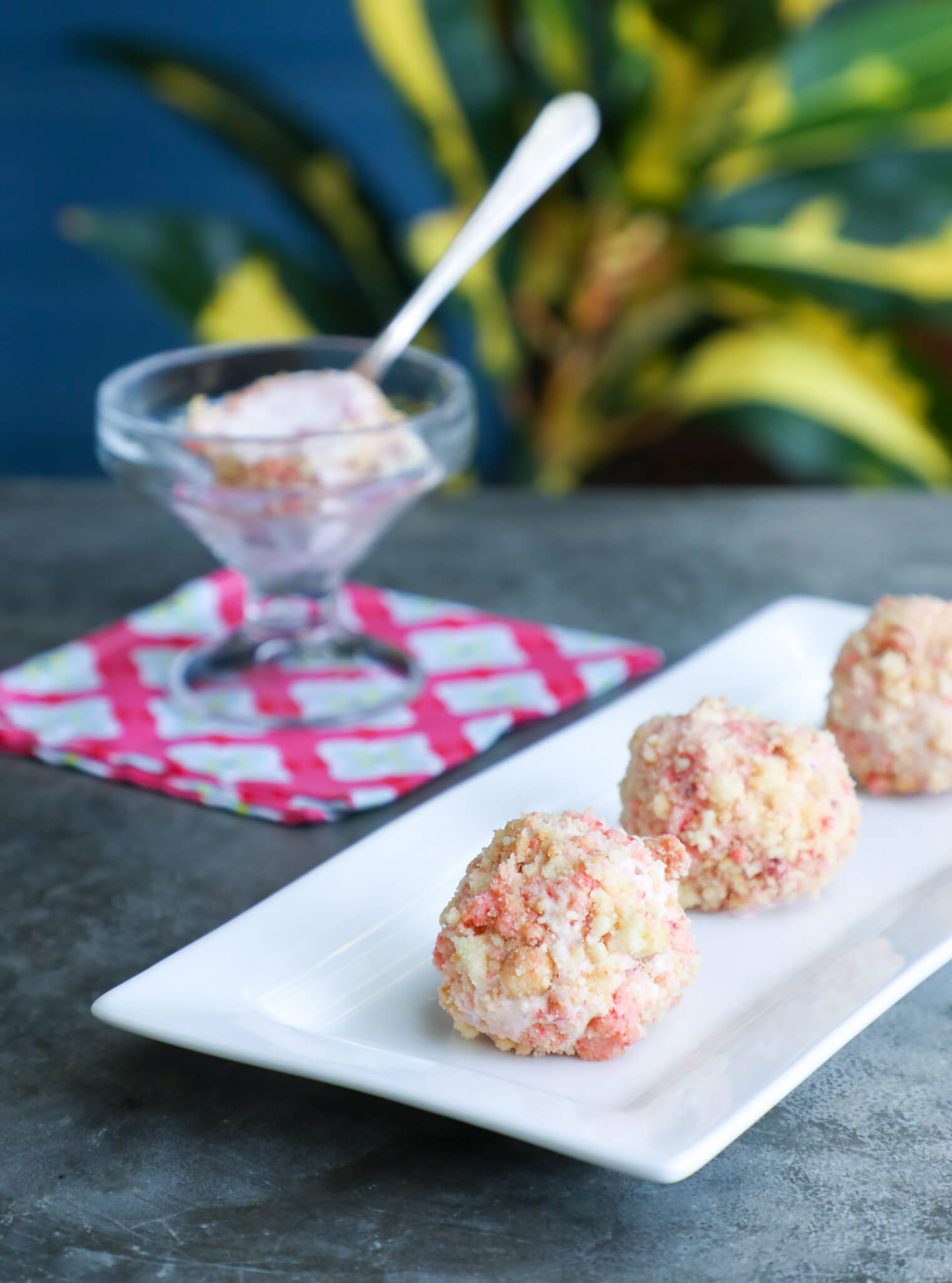 Keto Strawberry Shortcake Ice Cream Balls