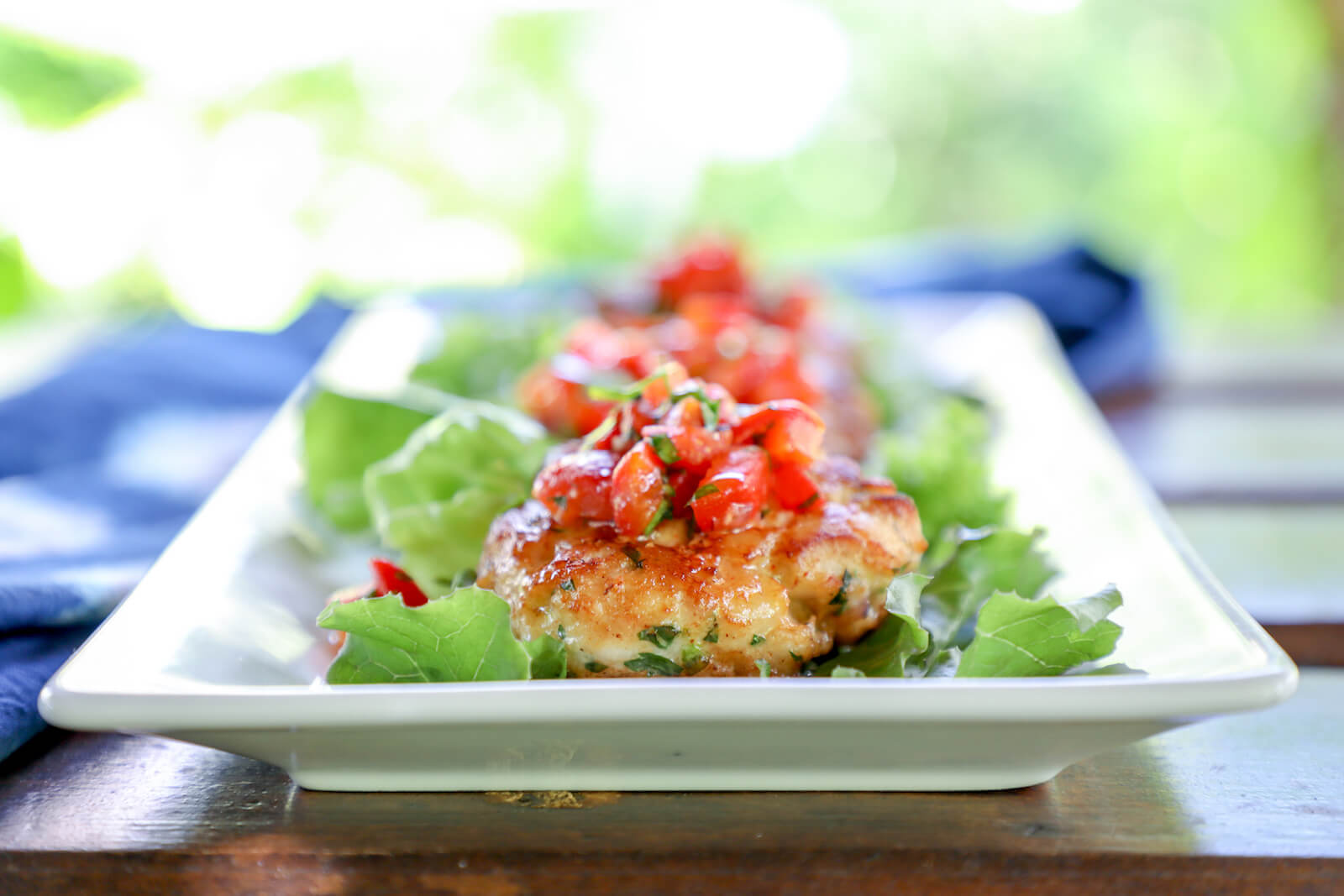 Keto Fish Cakes With Roasted Red Pepper Salsa I Breathe I M Hungry