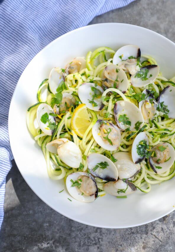 Keto Zoodles With White Clam Sauce I Breathe I M Hungry