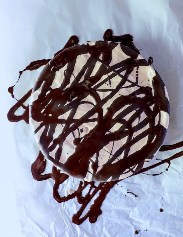 Easy Keto Ice Cream Cake with chocolate drizzle