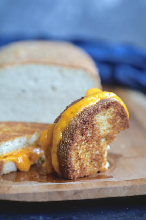 Grilled cheese made with slices of easy Keto Bread