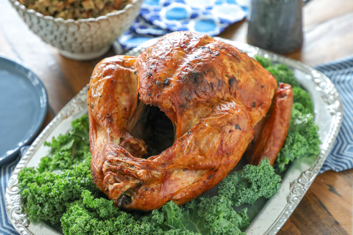Easy Keto Roasted Turkey with Herb Butter - low carb no fail turkey