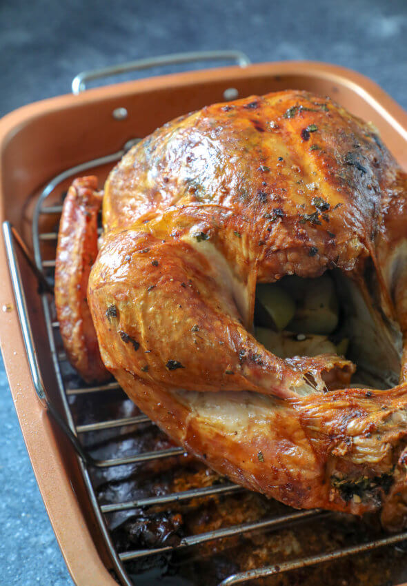 Easy Keto Roasted Turkey after roasting for 2 hours at high heat