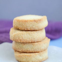 Stack of Keto Lemon Shortbread Cookies