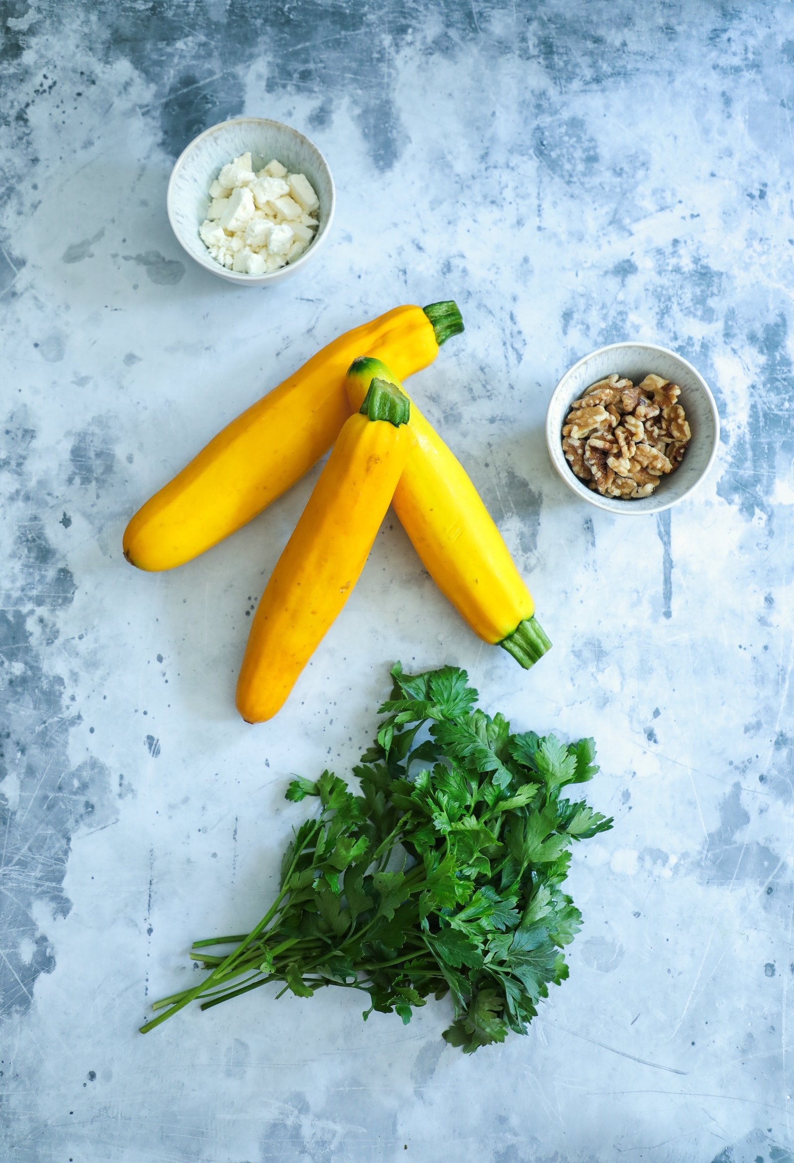 Ingredients you need for keto summer squash salad